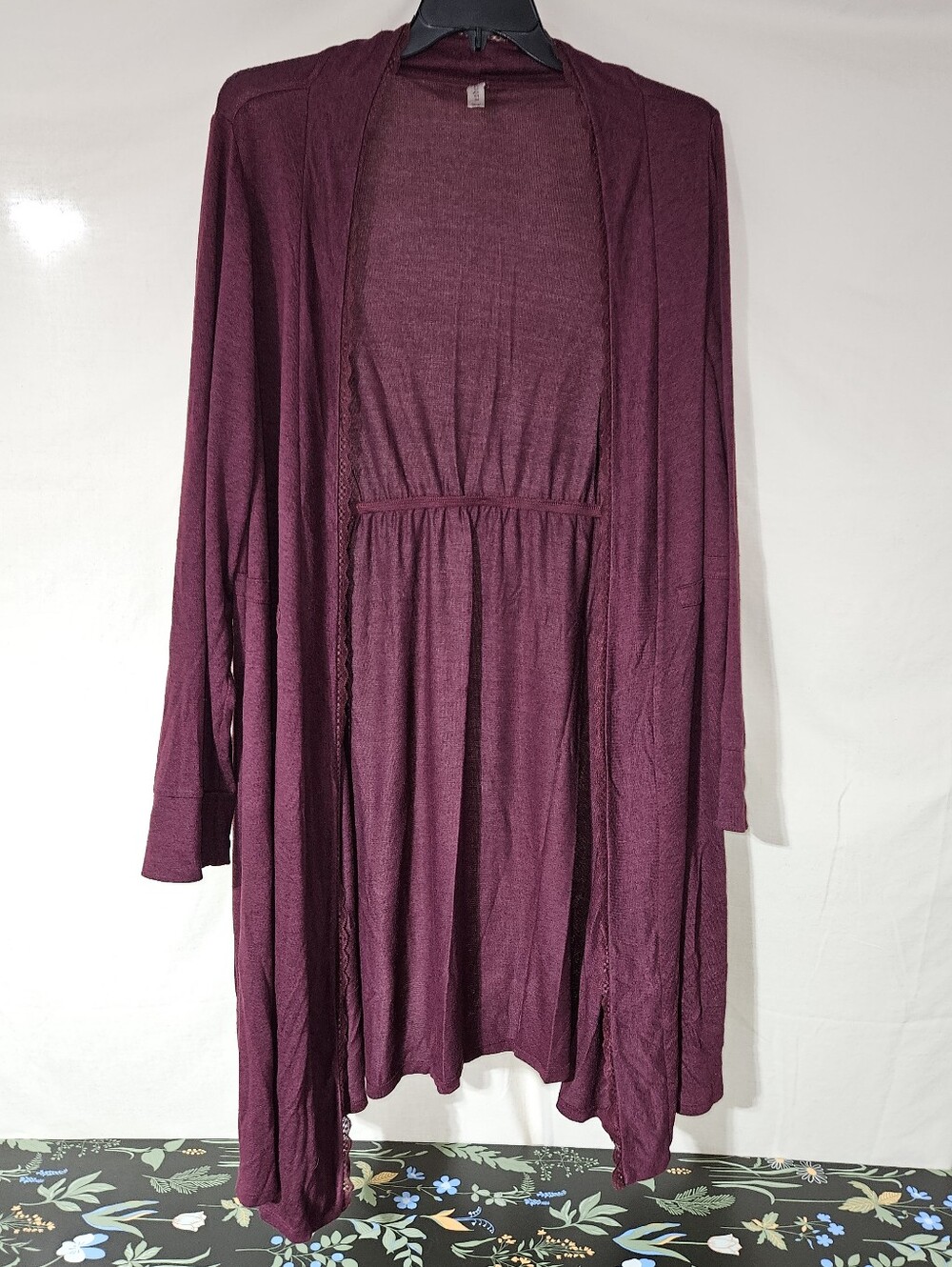 LB Maroon Long Sleeve Open Robe